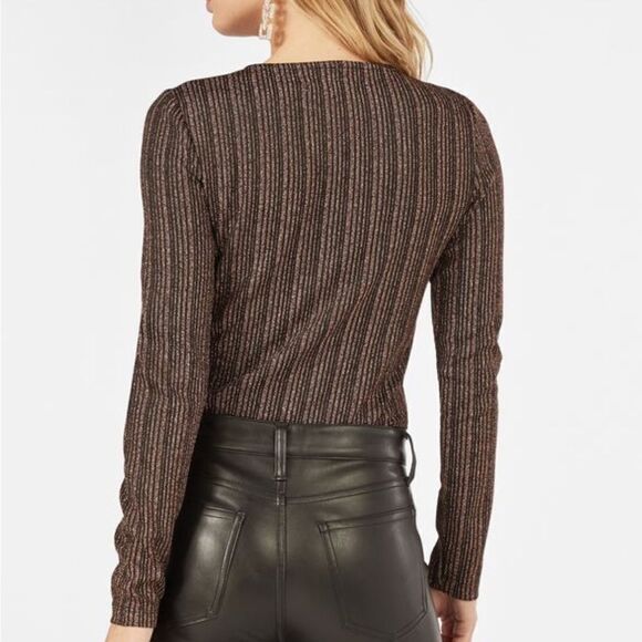 Just Fab Long Sleeve Surplice bodysuit, size S - Picture 4 of 10